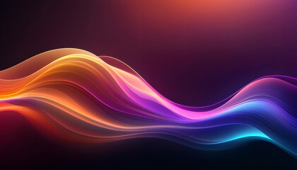 Aufkleber - Abstract colorful waves creating a smooth and elegant design on a dark background