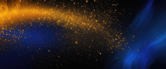 Wall Mural - abstract magic orange, blue, and beautiful golden dust background