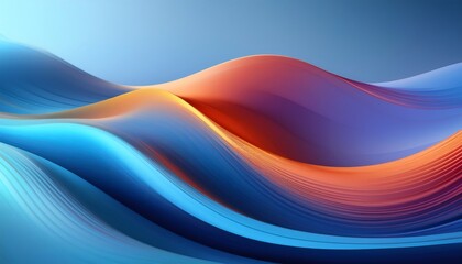 Poster - Dynamic flowing curves create a vibrant abstract landscape
