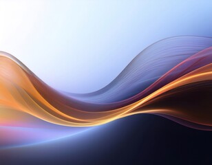 Poster - Abstract background with flowing golden and blue waves representing modern technologies, science and innovation
