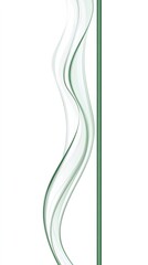 Poster - Green and white abstract waves flowing over a white background with a green stripe