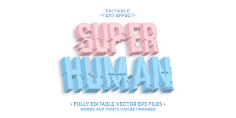 Poster - 3d inflate super human text effect