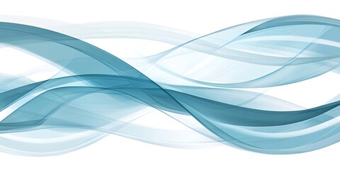 Poster - Smooth turquoise waves flowing, generating gentle abstract pattern