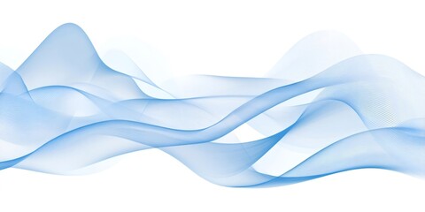 Poster - Soft blue waves rolling across pristine white surface