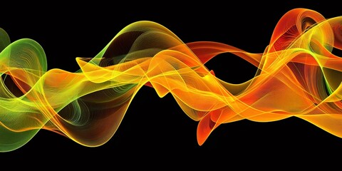 Poster - Abstract colorful waves creating a vibrant and dynamic design element