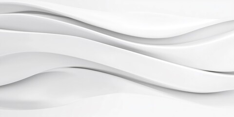 Poster - Soft white waves forming minimalist textured abstract pattern