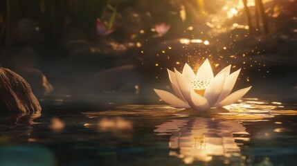 white lotus blossom. generative ai