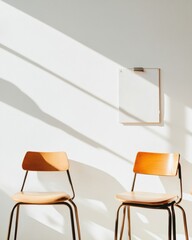 Aufkleber - Minimalist Learning Spaces Mid-Century Modern Classroom Design with Scandinavian Aesthetic - Innovative Educational Environments for Creative Mindful Productivity