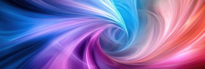 Poster - Colorful swirling patterns create a dynamic abstract design balanced at the golden ratio point, showcasing vibrant blue, purple, and pink hues