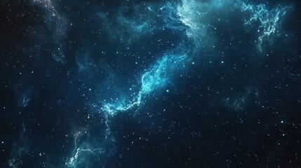 Wall Mural - stunning teal nebula and starfield in deep space, cosmic background