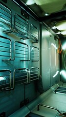 Wall Mural - interior of futuristic internation space station