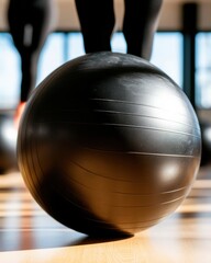Aufkleber - Minimalist Core Strength Revolution Premium Ergonomic Fitness Ball in Sleek Urban Studio - Wellness Optimization and Performance Training Insight
