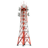 Communication tower isolated on transparent background