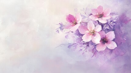 Poster - Soft floral design with pastel hues and delicate blooms for feminine decor and elegant invitations