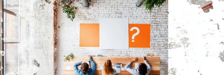 Poster - Hyper-Collaborative Urban Workspace Millennial and Gen Z Professionals Brainstorming in Minimalist Industrial Loft with Biophilic Design Elements and Creative Problem-Solving Energy