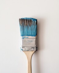 Aufkleber - Minimalist Blue Paintbrush Textural Artisan Design Capturing DIY Creativity and Home Renovation Aesthetic for Modern Creative Marketing