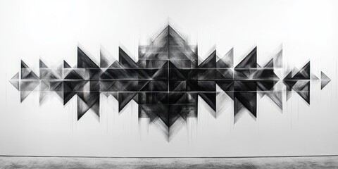 Poster - geometric symphony: an intricate artistic work showcasing a symmetrical arrangement of angular shape