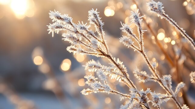A photo of frosted ice crystals glistening in the morning dew