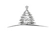 © Влада Яковенко - Christmas tree with star on hill, minimalist linear icons set, vector.