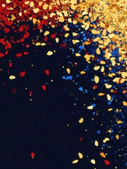 Poster - Festive celebration with scattered confetti in vibrant colors creating a lively atmosphere for joyous occasions