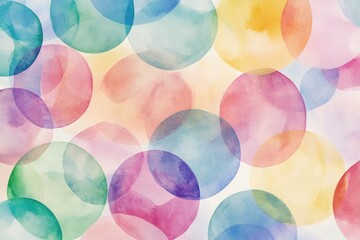 Poster - chromatic spheres: a captivating abstract composition of overlapping, translucent watercolor circles