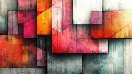Poster - Vibrant abstract shapes in bold colors, blending seamlessly to create a stunning visual experience for modern art lovers.