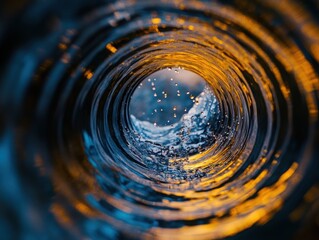 Poster - Inside the Abstract Portal: An abstract and eye-catching view down a tunnel, illuminated with gradient, creating a visual that captivates