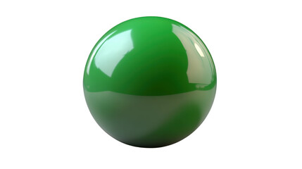 green sphere ball 3d render icon isolated on white background