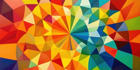 Poster - vibrant kaleidoscope: an explosion of color and geometric forms creating a visually captivating and 