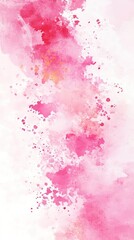 Poster - Abstract watercolor design featuring a vibrant splash of pink and red hues against a white background creating an artistic effect