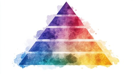 Poster - Color Spectrum Pyramid: A vibrant and abstract depiction of a pyramid structure showcasing a rich spectrum of colors, symbolizing layers of concepts, hierarchy, or progression.