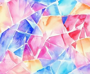 Poster - Abstract Watercolor Mosaic: A vibrant watercolor mosaic bursts with a kaleidoscope of colors and shapes, creating a mesmerizing abstract composition of artistic expression and creative design