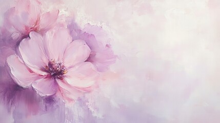 Aufkleber - Elegant floral design in pastel colors featuring soft brushstrokes with a blend of pink and lavender, perfect for feminine decor and stationery