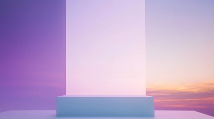 Poster - Illuminated abstract structure at sunset digital artwork tranquil environment futuristic viewpoint