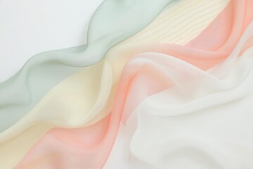 Poster - Translucent geometric layers combined with soft brushstroke textures form a contemporary, airy backdrop ideal for digital projects.
