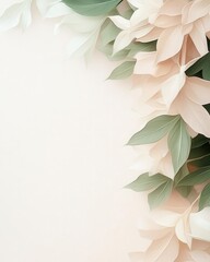 Poster - Soft-focus botanical art and monochromatic watercolor textures blend to form a gentle, serene background perfect for lifestyle brands.