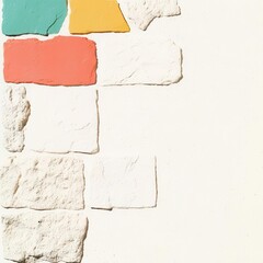 Poster - Layered shape compositions with elegant stone textures create a sophisticated backdrop, offering ample copy space for product details or slogans.