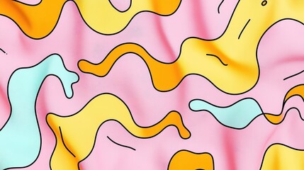 Poster - Gradient color palettes meet stylized fabric textures to create a clean, modern composition, perfect for showcasing brand identity.