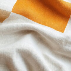 Poster - Bold color block patterns paired with subtle linen fabric textures create a striking visual contrast while maintaining a clean aesthetic.