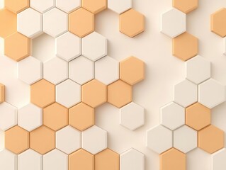 Poster - Abstract hexagonal patterns meet elegant color transitions, creating a dynamic yet minimalistic space perfect for various media.
