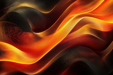 Fototapete - Fiery Waves of Color: An abstract artwork displaying the dynamic flow of color as it weaves across the canvas