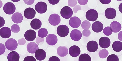 Poster - purple polka dots: a playful pattern of various sized purple polka dots against a soft background, c