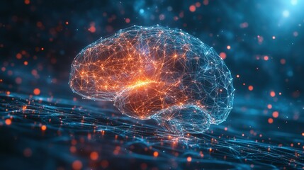 Poster - exploring ai brain visualization in a futuristic digital technology realm