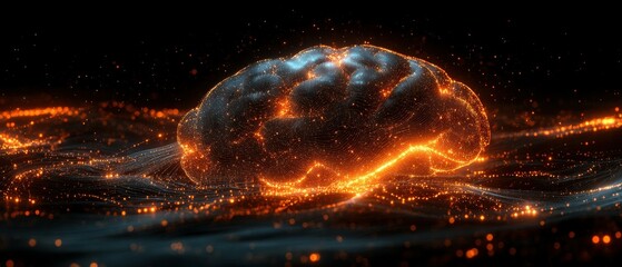 Poster - Dynamic neural network visualization digital realm 3d render conceptual art close-up neural intelligence