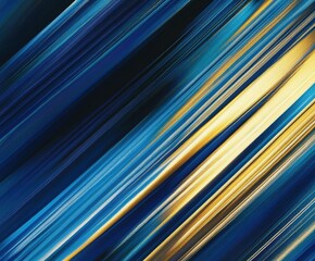 Poster - Dynamic Abstract Lines: An abstract composition of vibrant, diagonally arranged lines in a spectrum of blues and golds. The lines intertwine to create a sense of energy, movement, and visual intrigue.