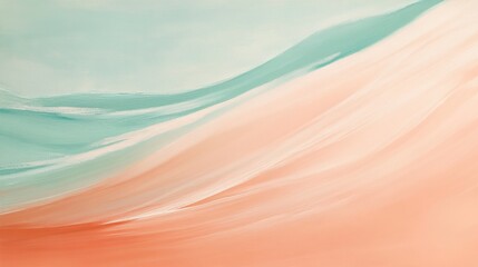 Poster - abstract coastal colors: a soothing abstract artwork, featuring flowing waves of seafoam green and c