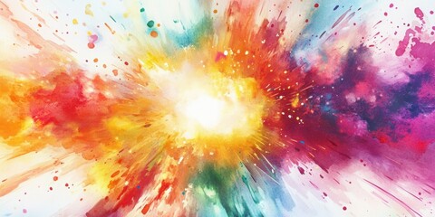 Poster - Explosion of Colors: a vivid display of mixed colors that radiate from the center, creating a visual representation of energy, creativity, and boundless imagination.