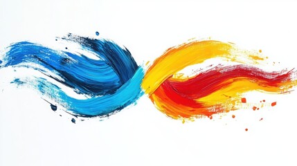 Poster - Harmony of Colors: An abstract representation of vibrant, brushstroke-like forms converging in a dynamic display of artistry.