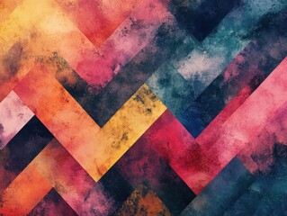 Poster - vibrant chevron: a close-up shot of abstract background that uses eye-catching colors in a zigzag pa