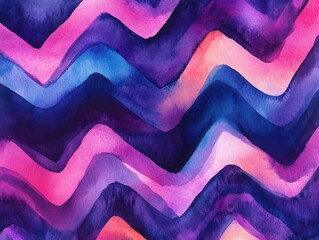 Poster - abstract watercolor zigzag pattern: captivating watercolor pattern of a zigzag design, with layers o